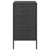 ZNTS Bedside Cabinet Black 36x39x68 cm Steel 843078