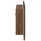 LED Mirror Cabinet Brown Oak 60x12x45 cm Engineered Wood 822843