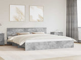 Bed Frame Concrete Grey 180 x 200 cm Engineered Wood 3408826