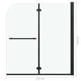 147194 Folding Shower Enclosure 2 Panels ESG 120x140 cm Black