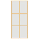 Sliding Door Gold 90x205 cm Frosted ESG Glass and Aluminium 155158