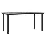 Garden Dining Set with Cushion 7 pcs Black Poly Rattan 3261674