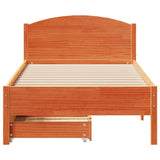 Bed Frame without Mattress Wax Brown 100x200 cm Solid Wood Pine 3301844