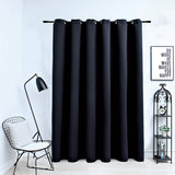 Blackout Curtain with Metal Rings Black 290x245 cm 134413