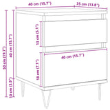 Bed Cabinet Black Oak 40 x 35 x 50 cm Engineered Wood 8004367