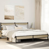 Metal Bed Frame without Mattress Sonoma Oak 200x200 cm 3308502