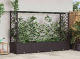 Raised Bed with Trellis and Roof Brown 203 x 40 x 138 cm PP 42032520