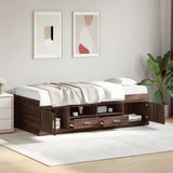 Daybed with Drawers without Mattress Brown Oak 100x200 cm 3280243