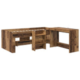 Kids'High Bed Frame with Desk 2 pcs Old wood Engineered Wood 3423460