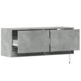 TV Wall Cabinet with LED Lights Concrete Grey 100x31x35 cm 852365