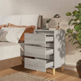 Bed Cabinet with Solid Wood Legs Grey Sonoma 40x35x69 cm 813136