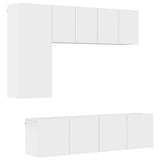 5 Piece TV Wall Units White Engineered Wood 3216464