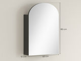 Arched Bathroom Mirror Cabinet with Adjustable Glass Shelves - Black T3398P423545
