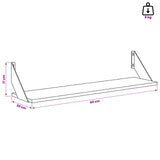 Wall Shelves 4 pcs Grey Sonoma 80 x 20 x 17 cm 8014538