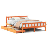 Bed Frame without Mattress Wax Brown 160x200 cm Solid Wood Pine 3301592