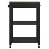 Kitchen Trolley MONZA Black 60 x 40 x 88.5 cm Solid Pine Wood 42027036