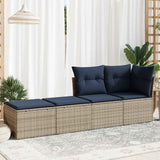 2 Piece Garden Sofa Set with Cushions Grey Poly Rattan Acacia 3328684