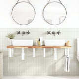 Basin Shelf Wall Mounted Steel and Solid Wood Acacia 3302816