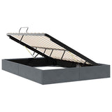 Storage Bed with Mattress Dark Grey 153 x 203 cm Velvet 3370137