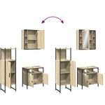 ZNTS 3 Piece Bathroom Cabinet Set Sonoma Oak Engineered Wood 3214756