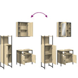 ZNTS 3 Piece Bathroom Cabinet Set Sonoma Oak Engineered Wood 3214756