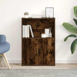 Bookcase Smoked Oak 60x24x85 cm Engineered Wood 860413