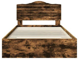 Bed Frame with Drawer Smoked Oak 100 x 200 cm Engineered Wood 3413643