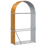 Log Holder Wood Look 120x45x210 cm Galvanised Steel 364582