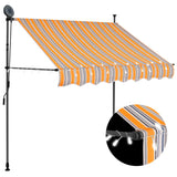 Manual Retractable Awning with LED 100 cm Yellow and Blue 145848