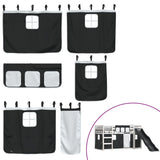 Bunk Bed without Mattress with Slide White and Black 90x200 cm 3284110