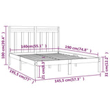 Bed Frame without Mattress Black 140x190 cm Solid Wood 3105234