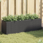 ZNTS Garden Planters with 3 Pots 2 pcs Black 105x30x32 cm Poly Rattan 3210522