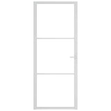 Interior Door 83x201.5 cm White ESG Glass and Aluminium 350569