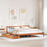Bed Frame without Mattress Wax Brown 200x200 cm Solid Wood Pine 3301497