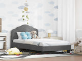 Toddler Bed Frame with Headboard Dark Grey 70 x 140 cm Velvet 42010930