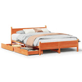 Bed Frame without Mattress Wax Brown 120x190 cm Small Double Solid Wood Pine 3309790