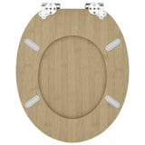 Soft-Close Toilet Seat 2 pcs Light Bamboo Color 44 x 38 cm 3414532