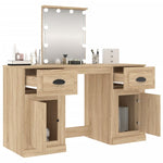 Dressing Table with LED Sonoma Oak 130x50x132.5 cm 3185346