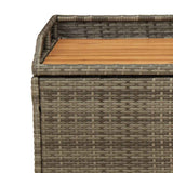 Storage Bench Grey 100x50x52 cm Poly Rattan and Acacia Wood 365950