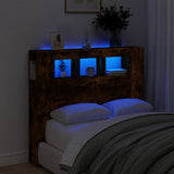 LED Headboard Smoked Oak 120x18,5x103,5 cm Engineered Wood 837341