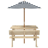 Picnic Table for 4 Kids with Umbrella Solid Wood Fir 3281618