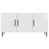 TV Cabinet High Gloss White 99 x 34.5 x 50 cm Engineered Wood 894949