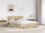 Bed Frame with Drawer Sonoma Oak 135 x 190 cm Engineered Wood 3412384
