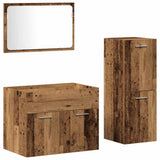 Bathroom Furniture Set with Door 3 pcs Old Wood Engineered Wood 3332497