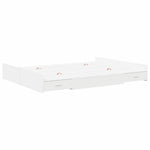 Storage Bed Frame White 150 x 200 cm Engineered wood 3335285