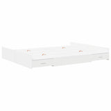 Storage Bed Frame White 150 x 200 cm Engineered wood 3335285