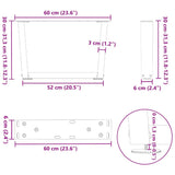 Coffee Table Legs V-Shape 2 pcs Natural Steel 60x cm Steel 4012615