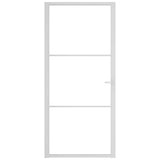 Interior Door 93x201.5 cm White ESG Glass and Aluminium 350570