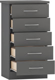 ZNTS Nevada 5 Drawer Narrow Chest 100-102-152