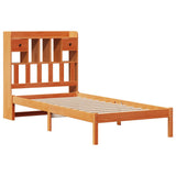 Bookcase Bed without Mattress Wax Brown 100x200 cm Solid Wood Pine 3321642